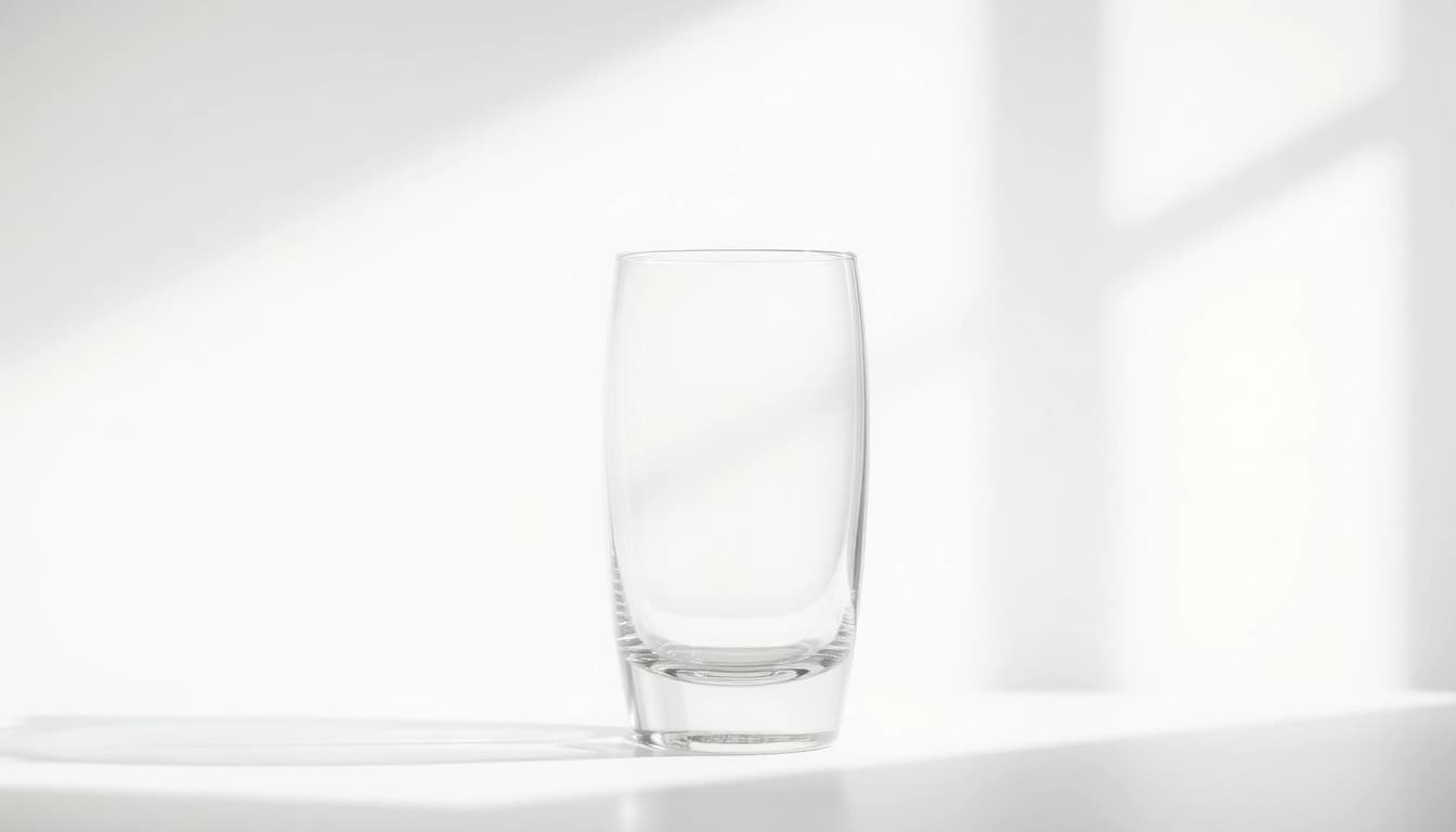 Kolloidales Silber 25 ppm in einem eleganten Glasbehälter, präsentiert in natürlichem Licht.