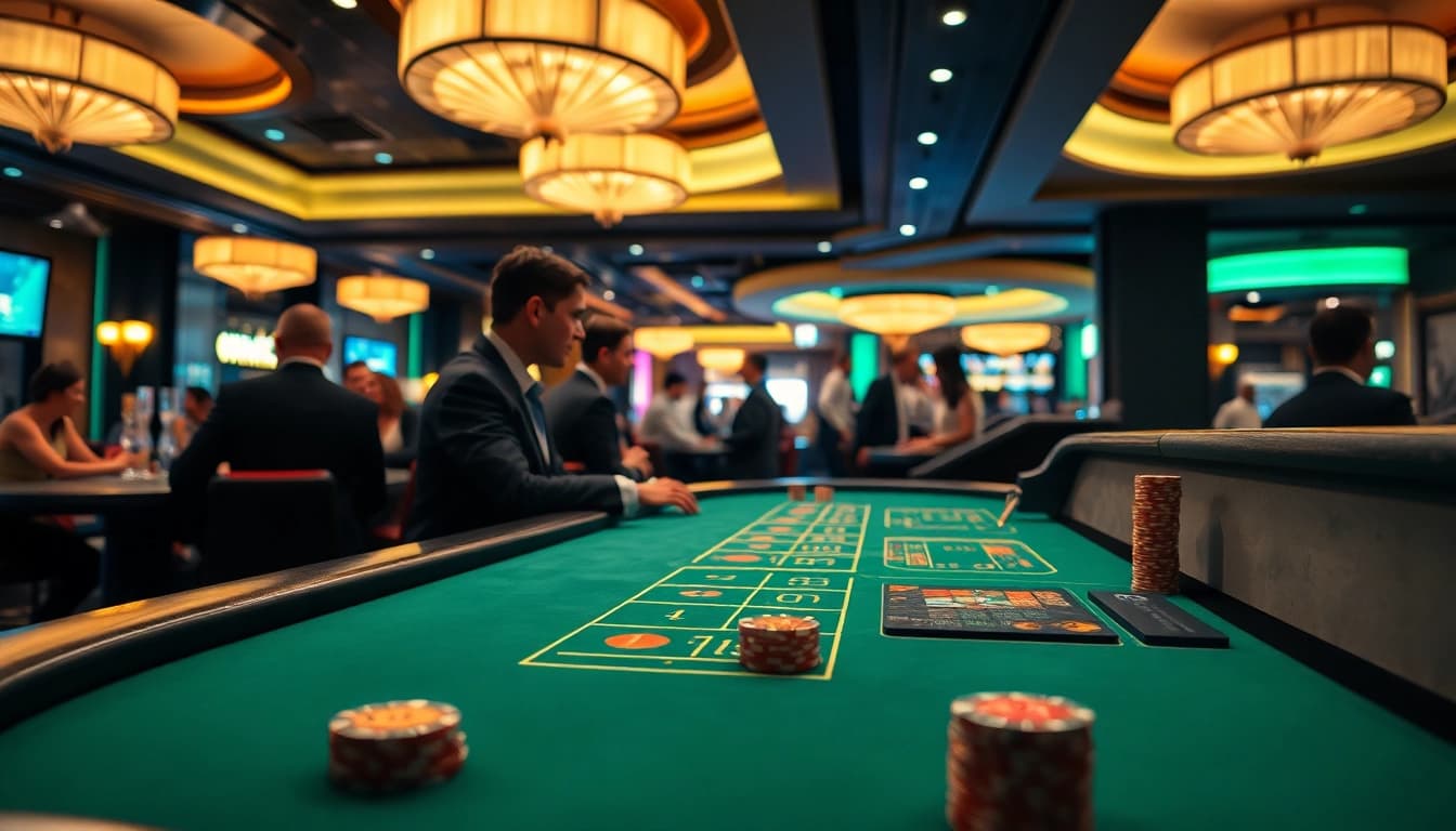 Erleben Sie den pflegedienst bornheim im aufregenden Casino-Ambiente mit eleganten Spieltischen.