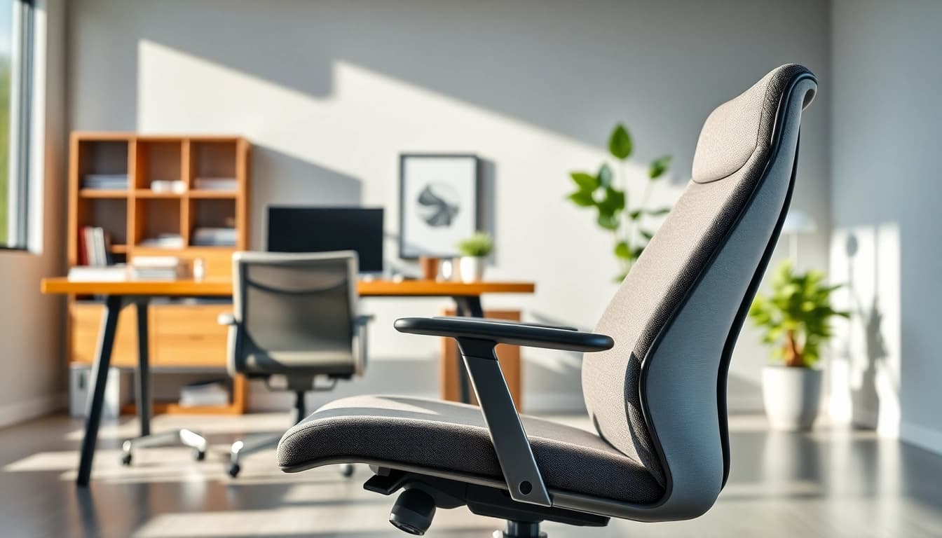 Ergonomischer Herman Miller Setu Stuhl in modernem Büro mit natürlichem Licht.