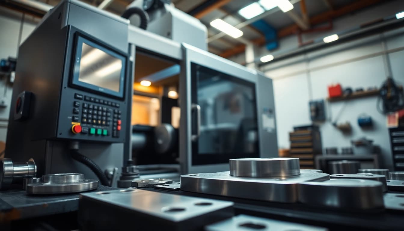 CNC Teile fertigen lassen mit präziser Maschinenbearbeitung in einem modernen Werkstattambiente.