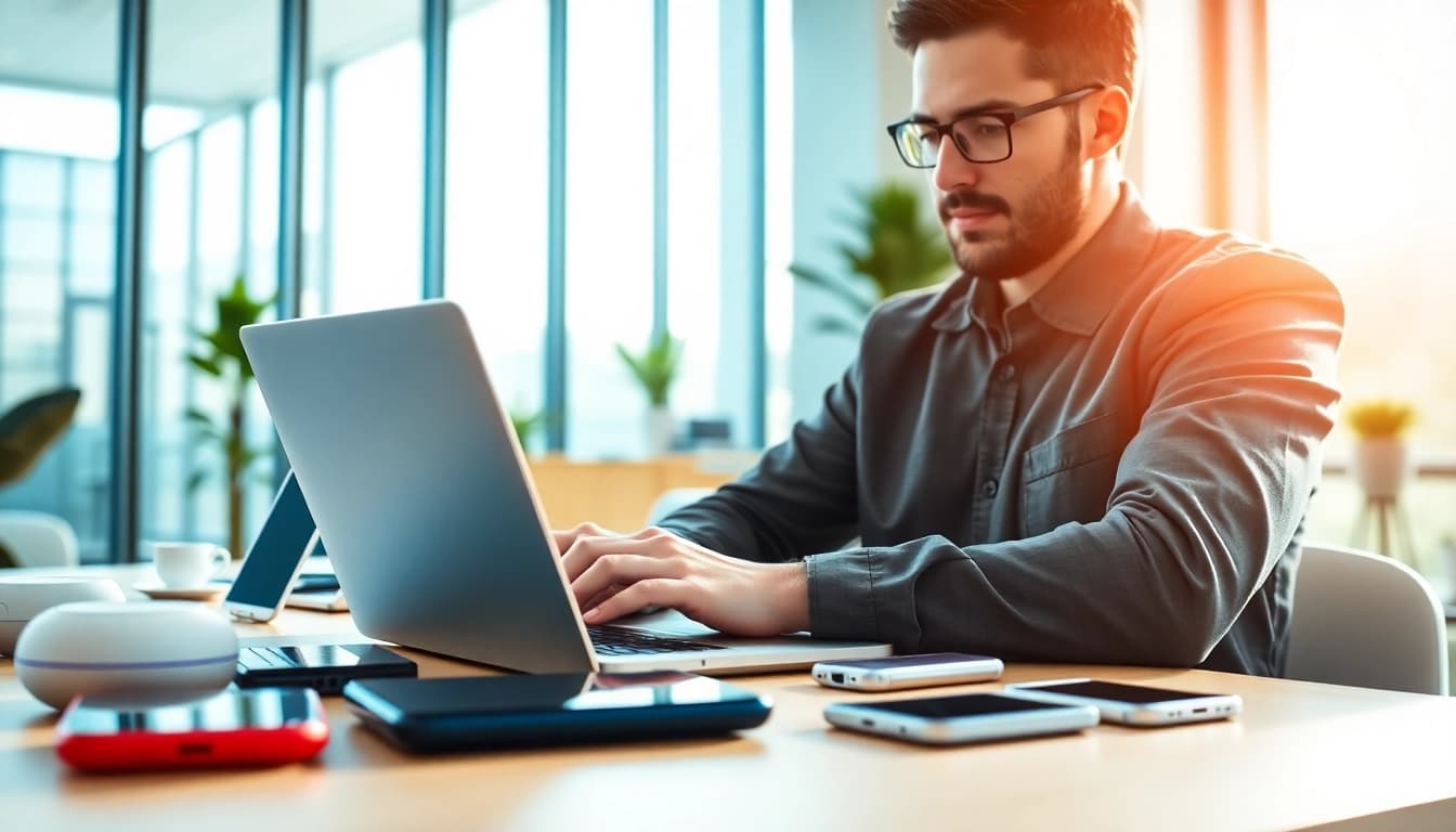 Technik Tipps für effizientes Arbeiten in einer modernen Büroumgebung.