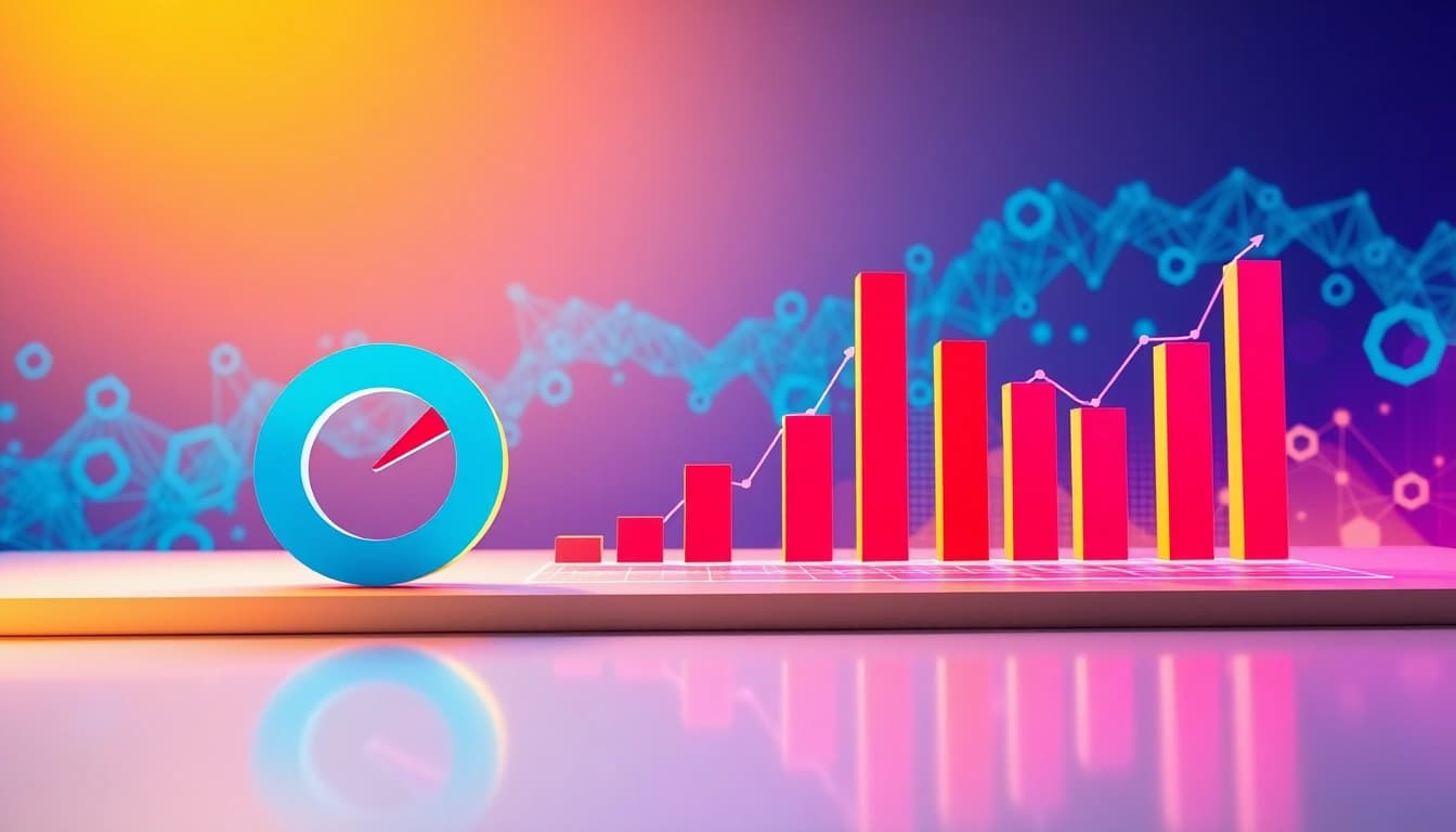 Visualizing l'actualité DeFi à travers un graphique dynamique et coloré.
