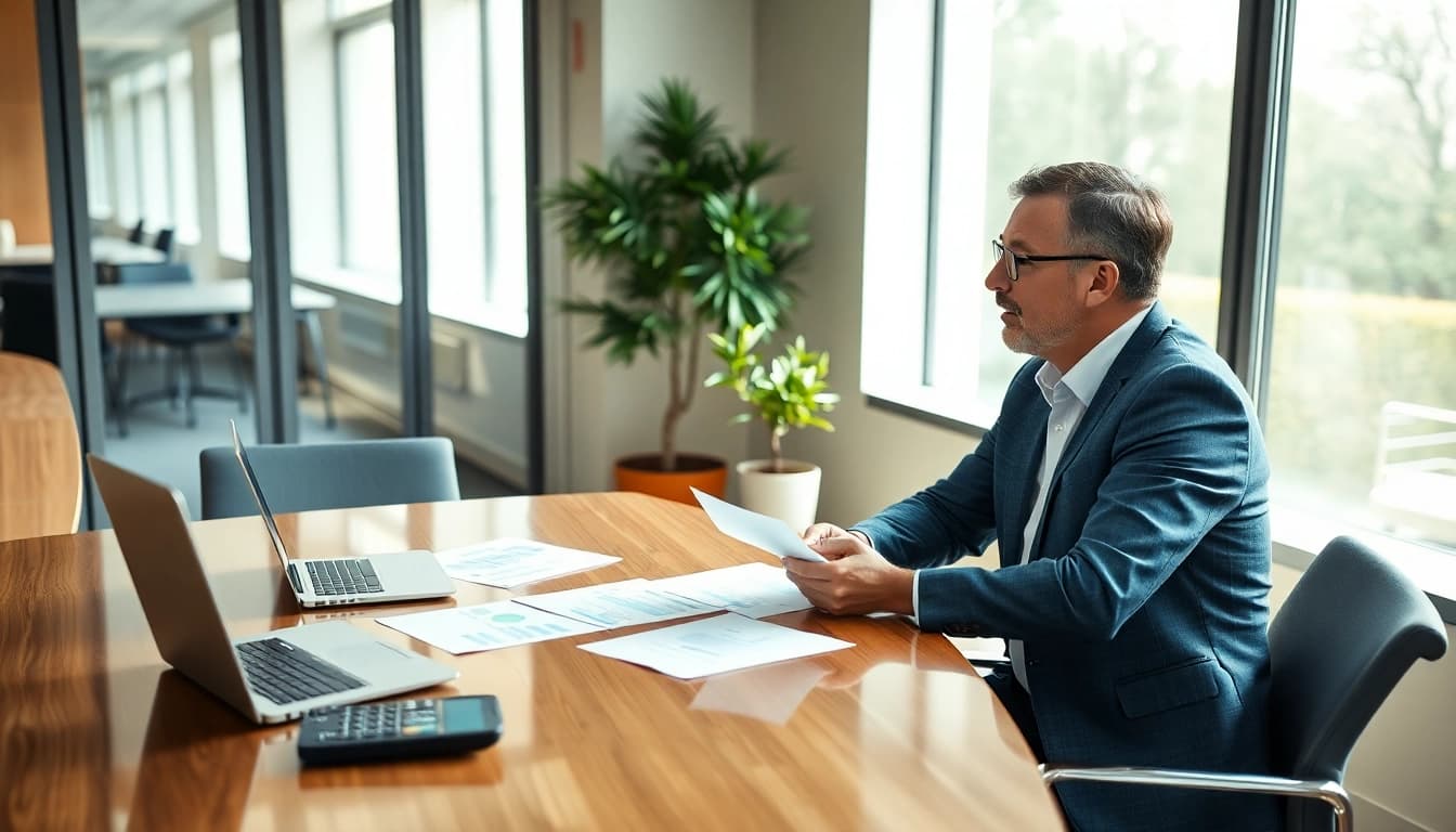 Beratungsgespräch für Privatkredit zwischen einem Finanzberater und einem Kunden.