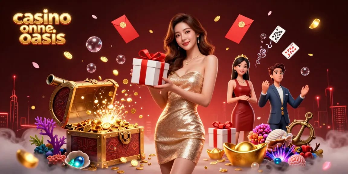Experience the excitement at a casino ohne oasis with vibrant characters and gambling elements in this festive illustration.