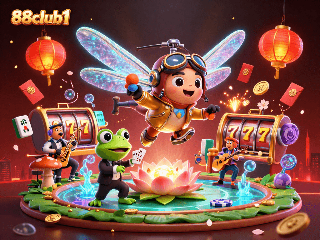 Experience the thrill of casino gaming with 88club1 through vibrant characters and dynamic scenes.