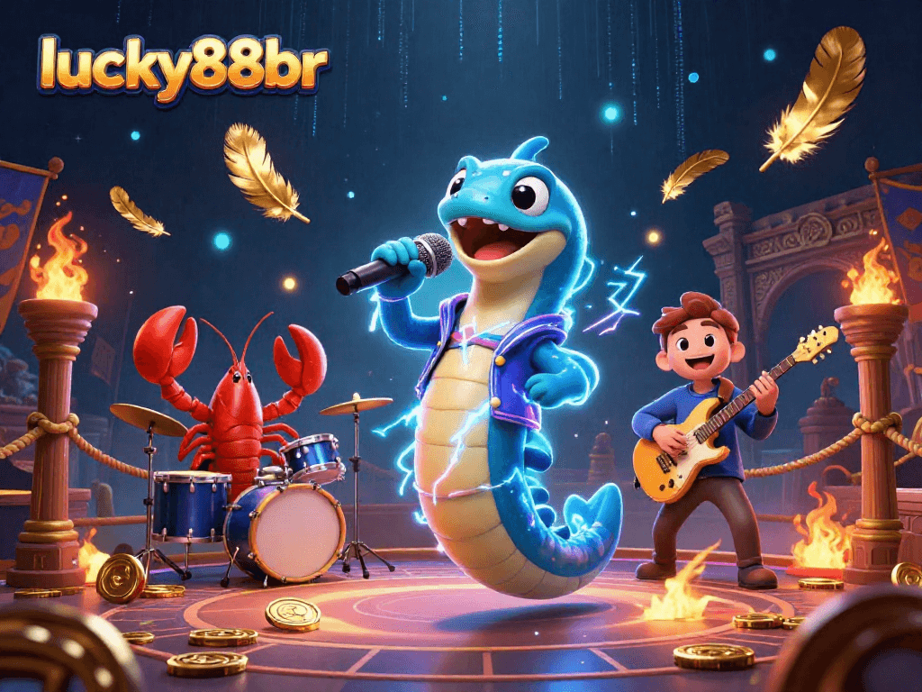 Engage with lucky88br in an electrifying underwater DJ casino experience featuring vibrant sea creatures.