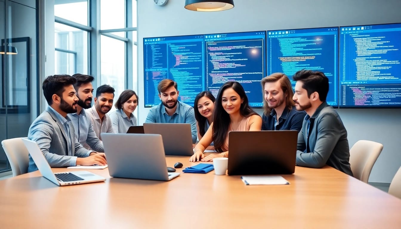 Effiziente Software Entwicklung in einem modernen Büro mit einem engagierten Entwicklerteam.