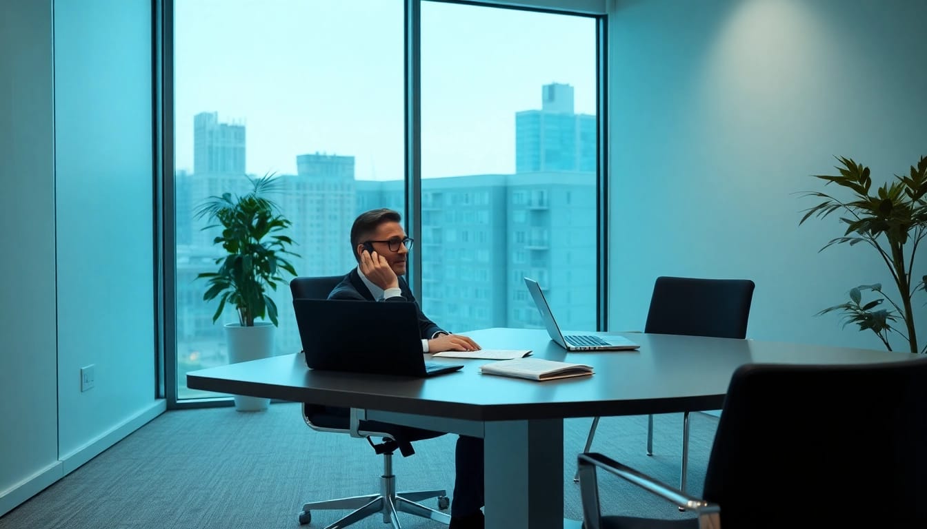 Visualisierung eines engagierten Headhunters in Berlin, der mit einem Kandidaten kommuniziert.
