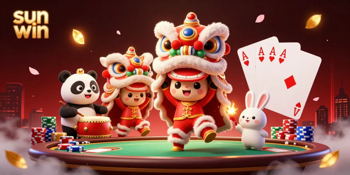 Engage with sun win casino experiences featuring vibrant lion dance and poker excitement.