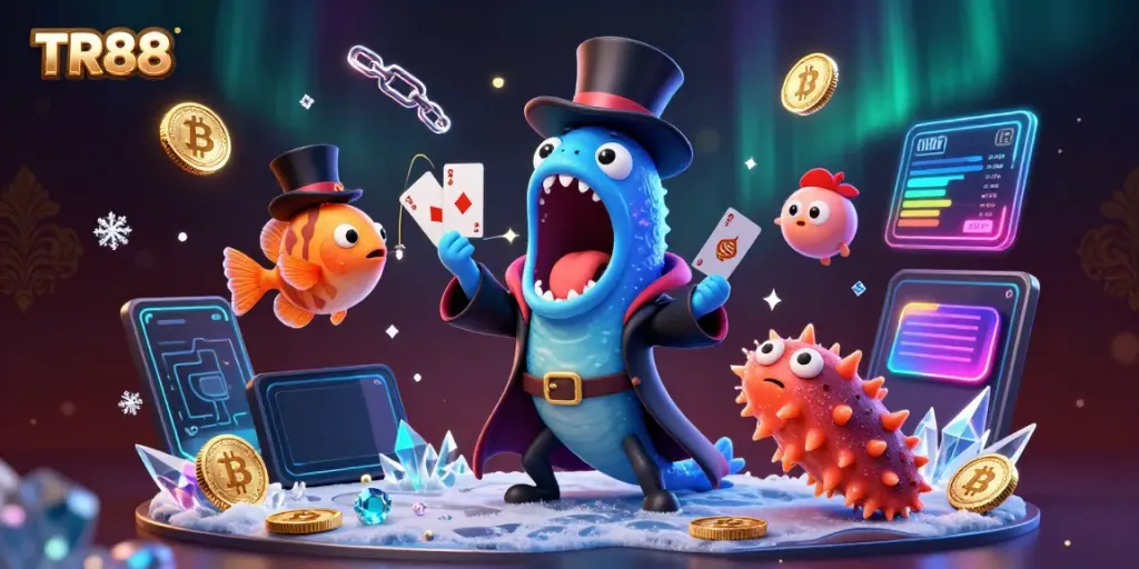 Experience the thrill of TR88 with a captivating underwater magic show featuring dazzling sea creatures and crypto elements.