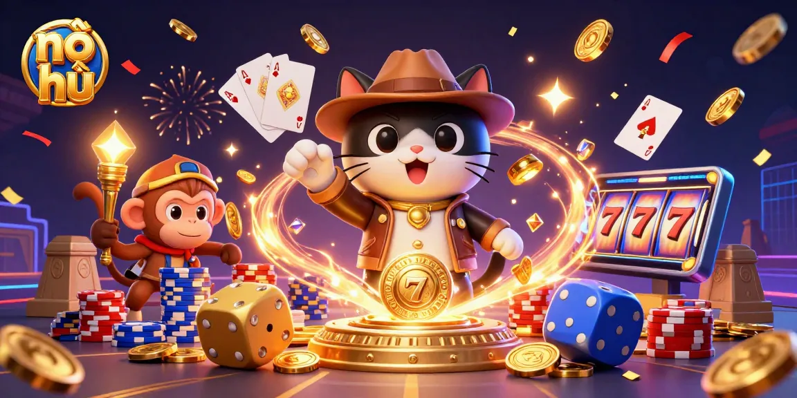 Experience the excitement of nổ hũ with golden slot reels and a dynamic treasure-seeking adventure.
