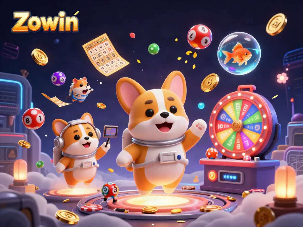 Zowin gaming experience showcases thrilling lottery games with vibrant characters in action