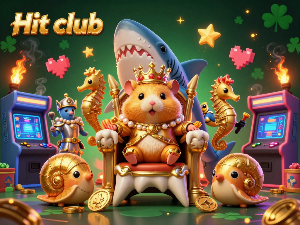 Experience thrilling games at Hit club with a fierce hamster king in an exciting casino setting.