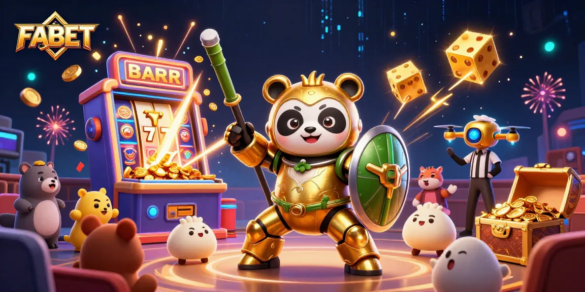 FABET: Explore vibrant 3D casino action with golden panda and dynamic game elements.