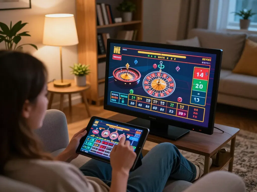 Experience the excitement of online gaming at trang chủ ok365 with engaging roulette gameplay on tablet.