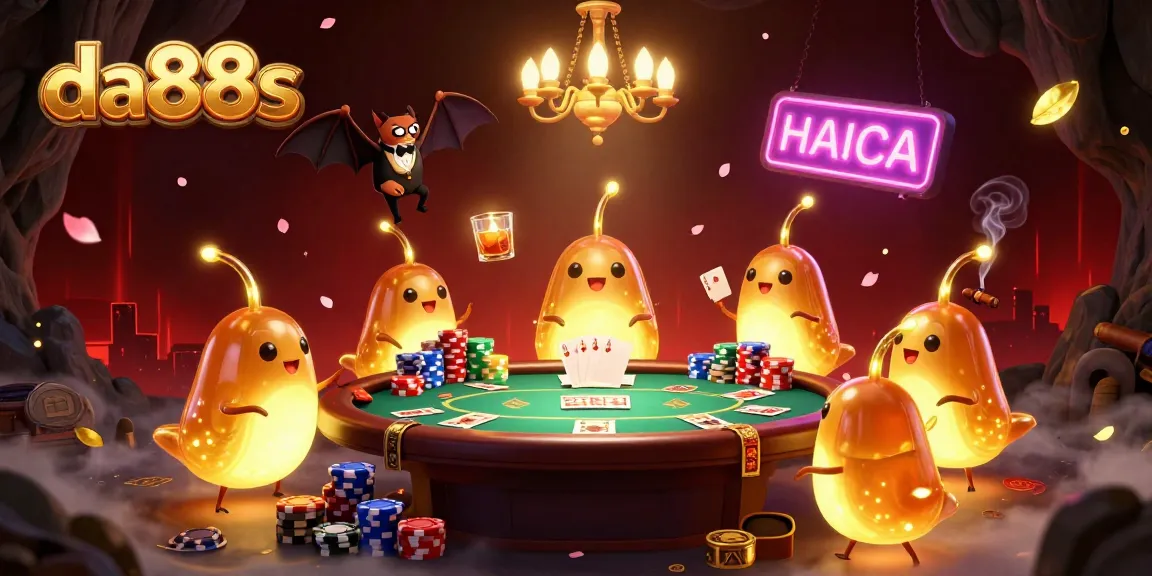 Catch the excitement at da88s where glowworms illuminate a vibrant casino scene with poker action and fun!