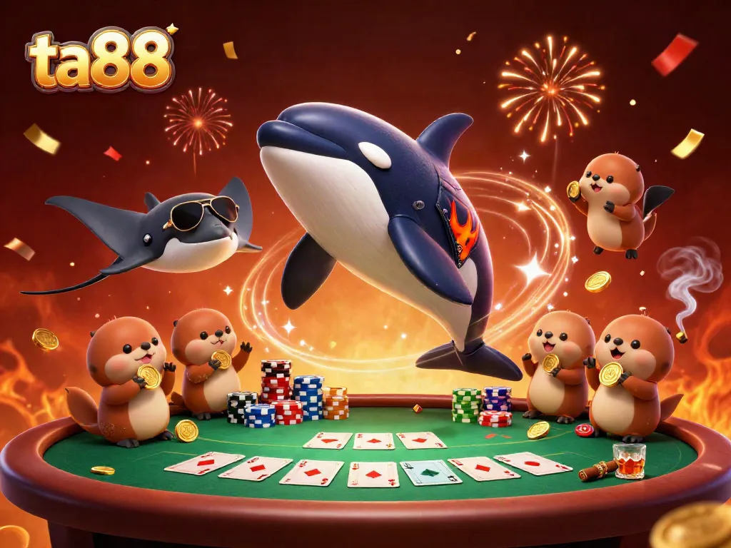 Experience ta88 excitement with sea creatures in a vibrant casino scene full of action.