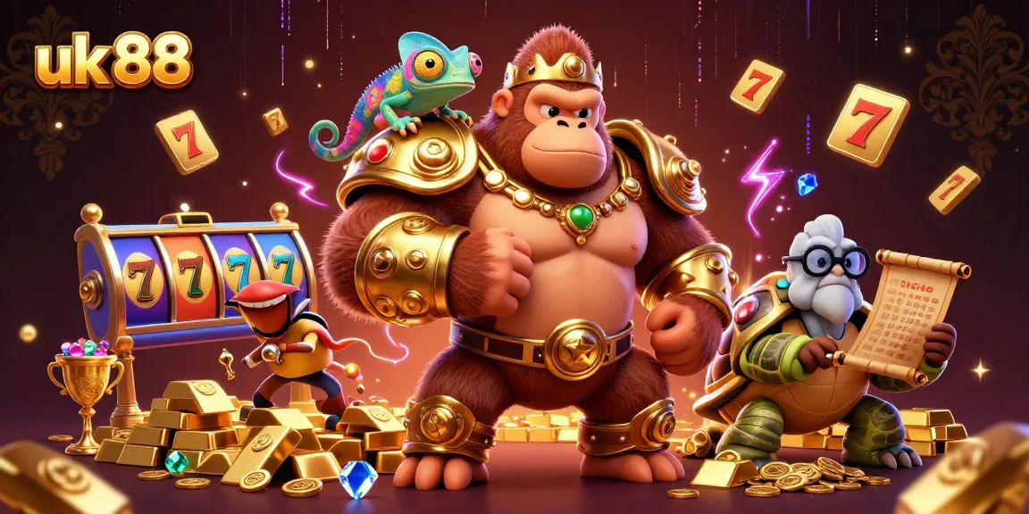 Engage with uk 88's thrilling casino adventure featuring a gorilla king and vibrant game elements.