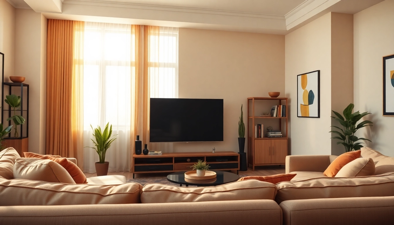 Iptv Kaufen - Komfortable Wohnzimmereinrichtung für IPTV-Streaming mit modernem Design.