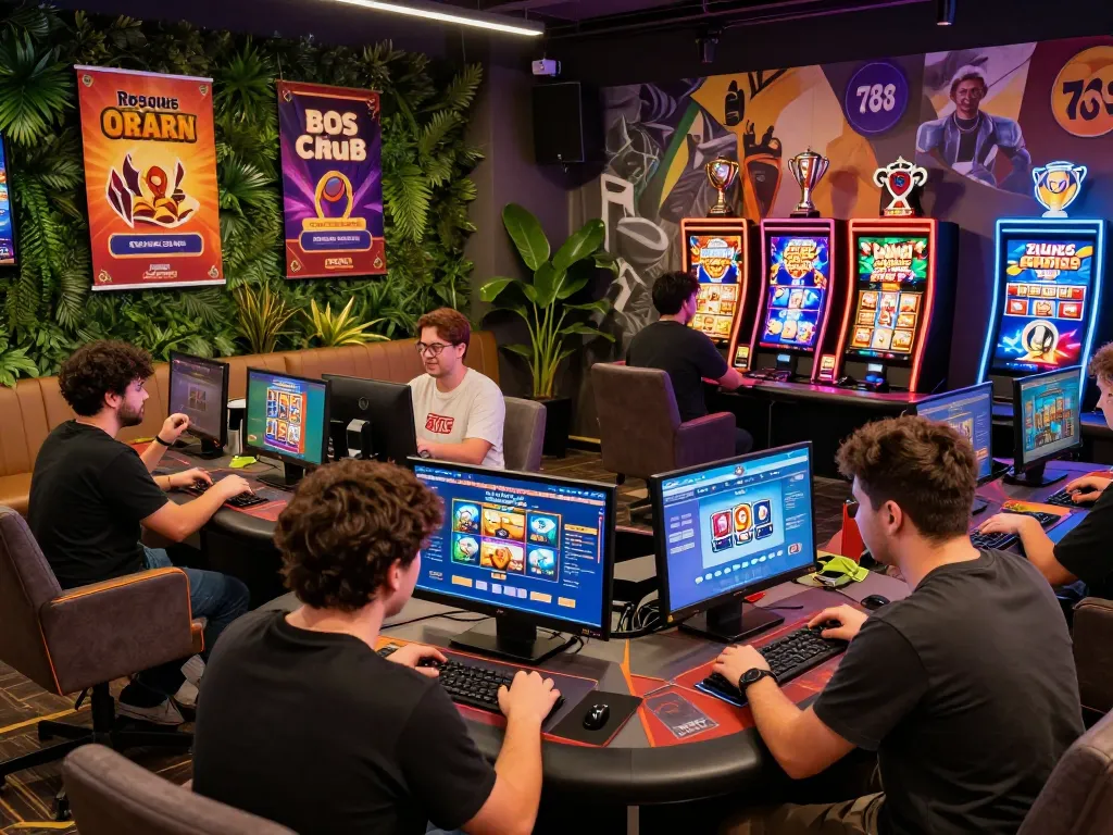 Players enjoying a thrilling gaming experience at 789 club with engaging slots and card games.