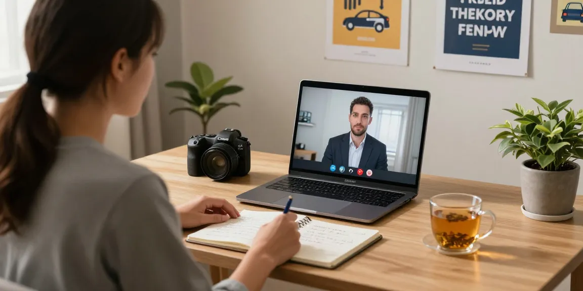 Klient, der sich online mit einem Psychologen auf die MPU Vorbereitung in einem gemütlichen Home-Office beschäftigt.