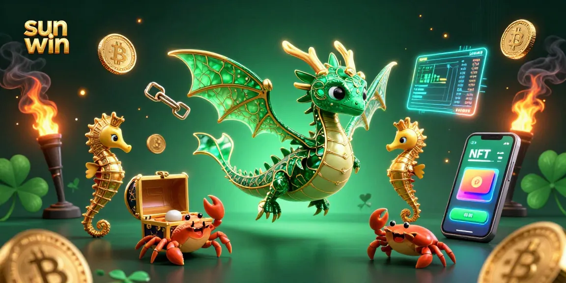 Join the sun win adventure with vibrant sea dragons and crypto elements in a captivating digital casino.