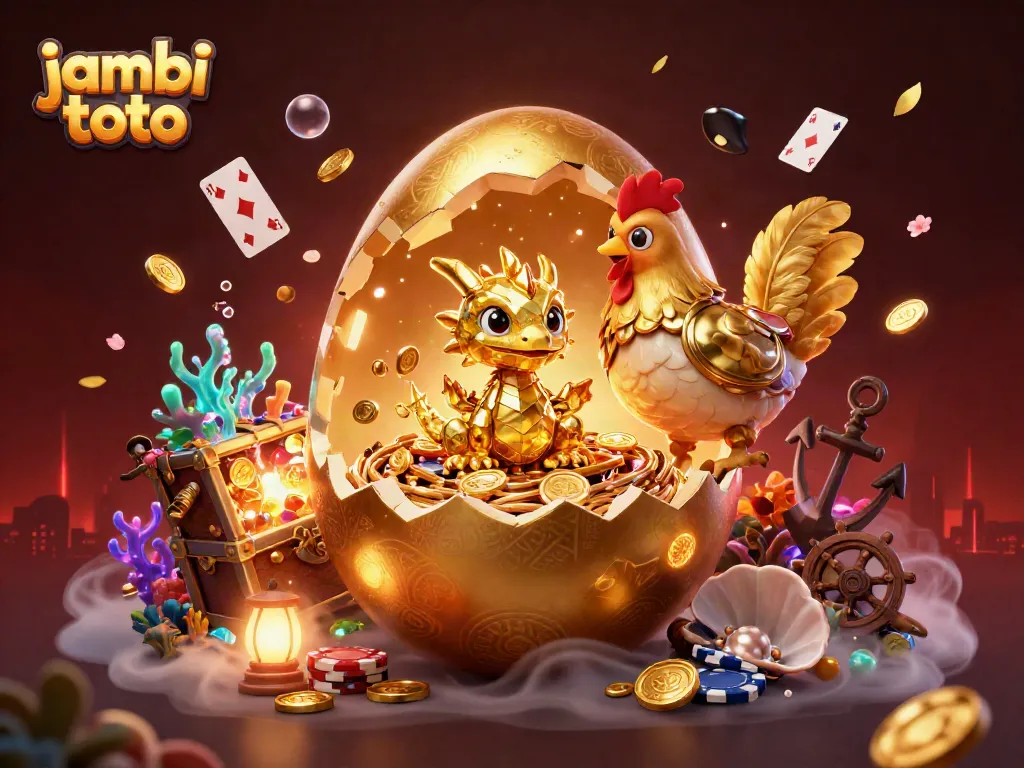 Experience thrilling moments at Jambi Toto with a dynamic golden dragon and shimmering casino elements.