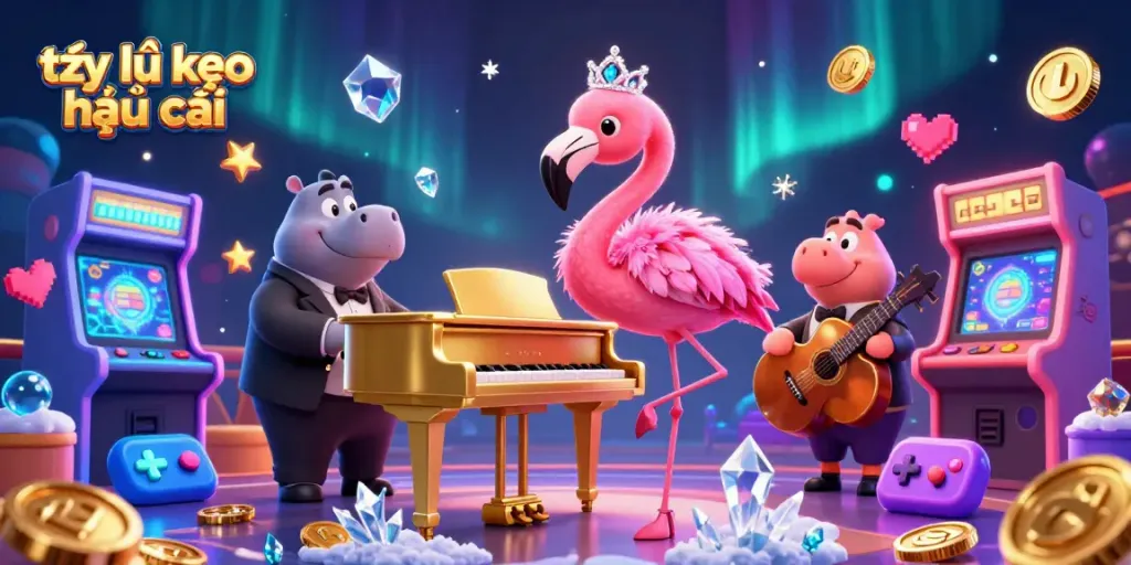 Engage with tỷ lệ kèo nhà cái through an energetic 3D illustration featuring vibrant casino elements.