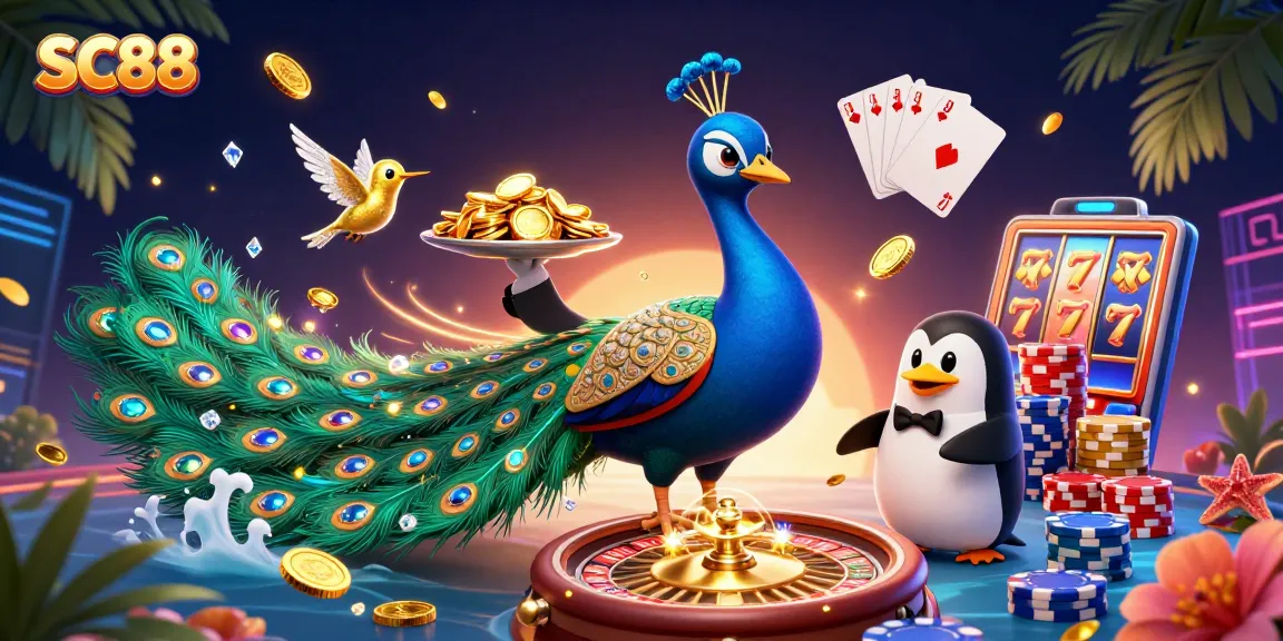 SC88 captures the excitement of online gaming with vibrant characters and cascading riches.