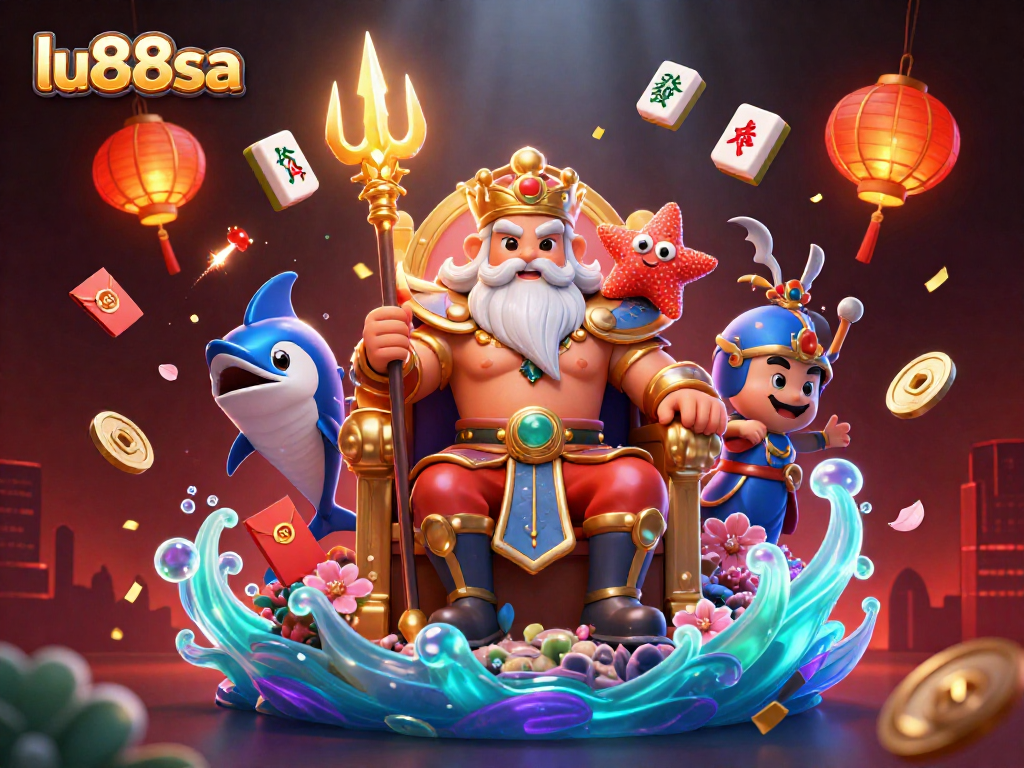 Experience exciting gameplay at lu88sa with a vibrant underwater casino adventure illustration.