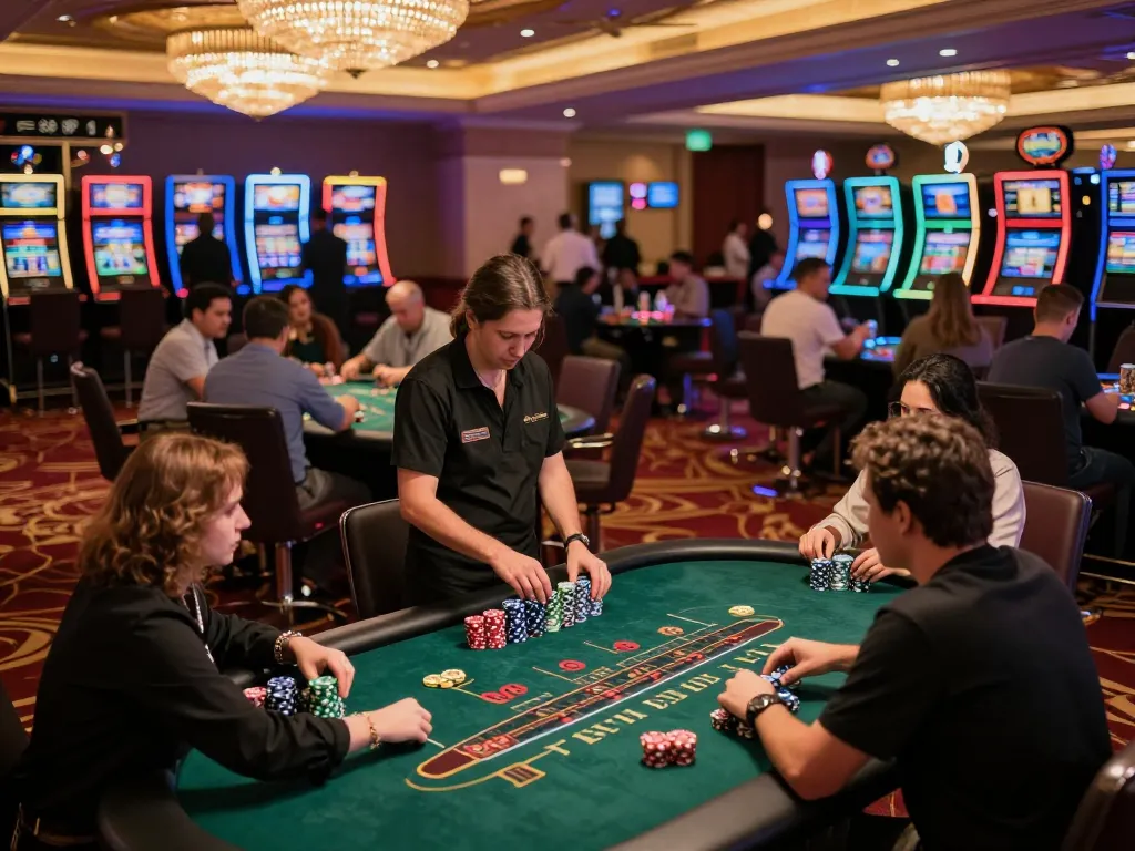 Engaged players at 98win9 blackjack tables enjoying strategic gameplay with lively casino atmosphere