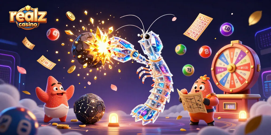 Experience realz casino excitement with a vibrant 3D illustration of an epic casino adventure featuring colorful lottery elements.