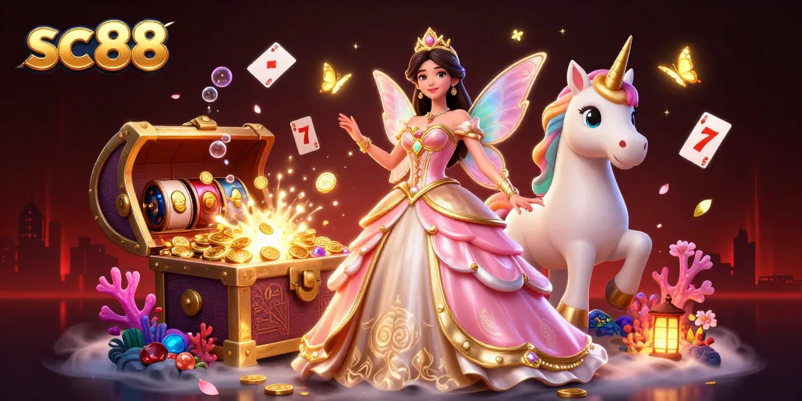 Immerse in the vibrant world of sc 88 slots with our enchanting fantasy casino scene.