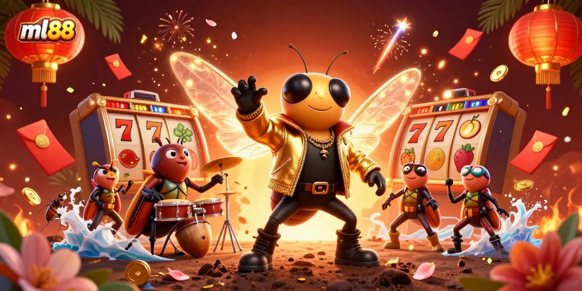 Experience winning strategies at ml88 with a vibrant casino scene featuring slots, jackpots, and lively characters.