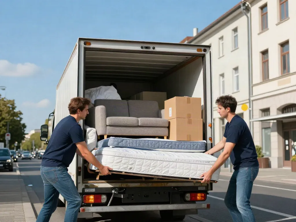 Effiziente Sperrmüll Entrümpelung Berlin mit Team, Möbelabholung in Aktion