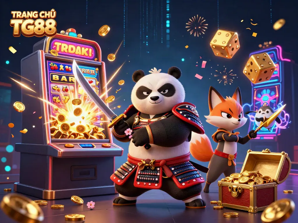 Experience gaming excitement with TRANG CHỦ TG88 and captivating characters amid a jackpot explosion.