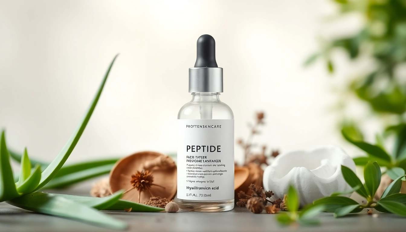 Peptide kaufen für strahlende Haut mit natürlichen Inhaltsstoffen und eleganter Präsentation.
