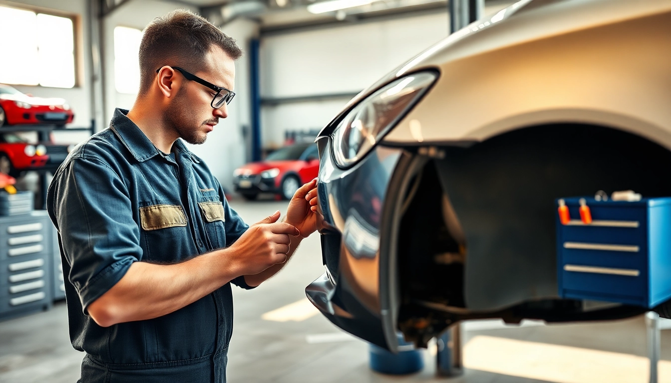 Motorschaden Ankauf: Professioneller Mechaniker überprüft beschädigtes Auto in Werkstatt