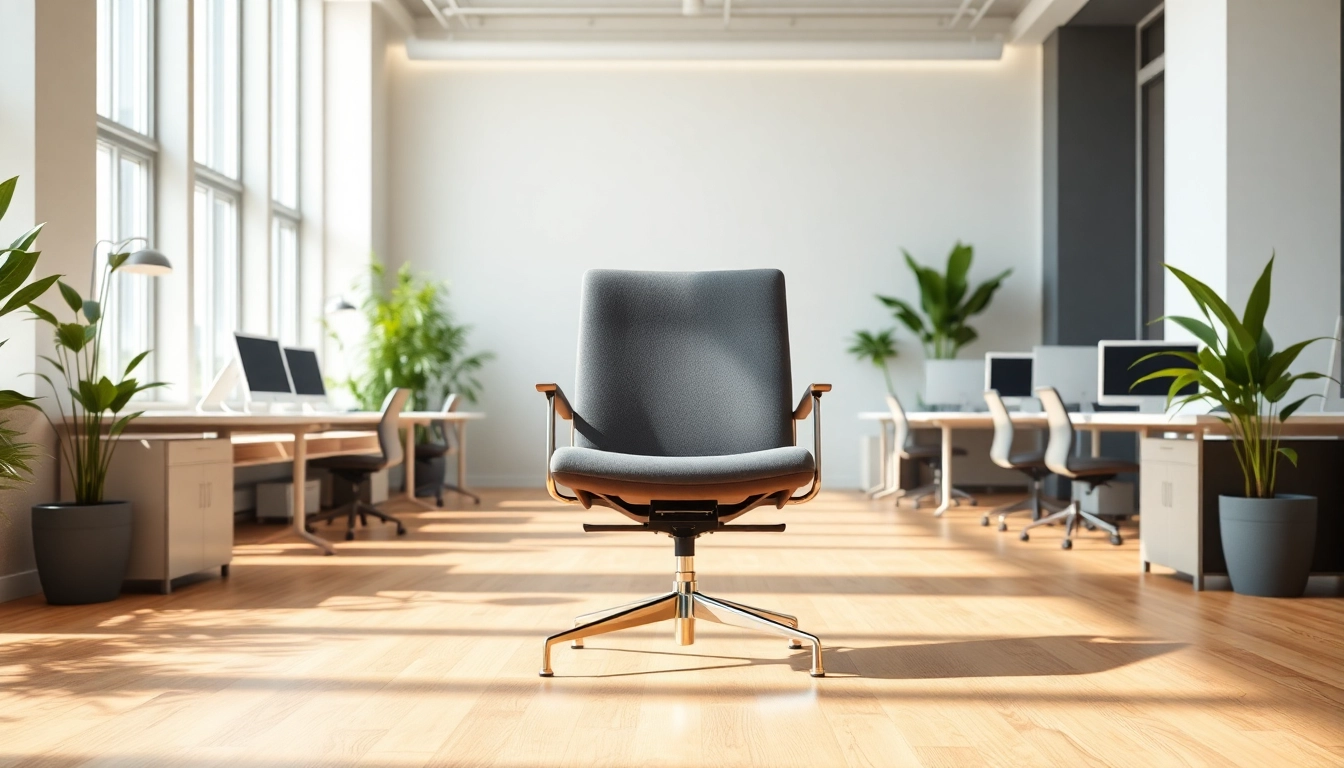 Refurbished Vitra Stuhl in modernem Büro mit ergonomischem Design präsentieren.