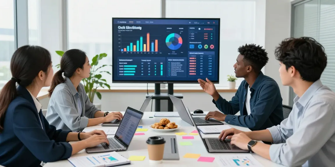 Online-Marketing-Team brainstormt Strategien in einem modernen Büro.