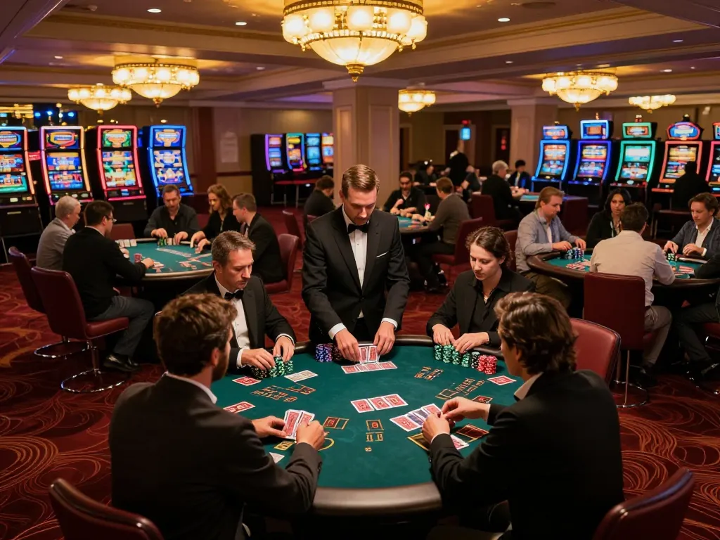 Players engaging in strategic gameplay at MB668 blackjack tables, showcasing excitement and tension.