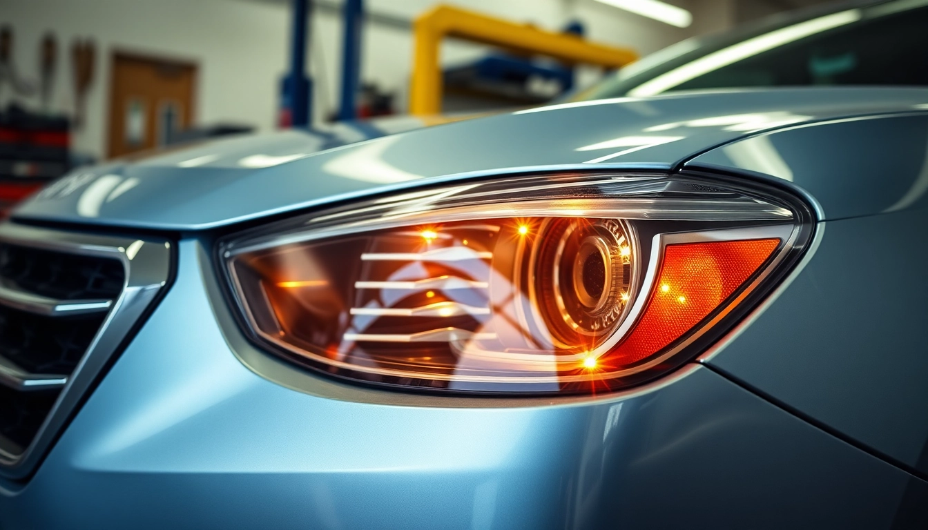Schnelle & günstige Spot Repair Lösungen an einem Auto demonstrieren, glänzender Lack und abgerundete Kanten sind sichtbar.