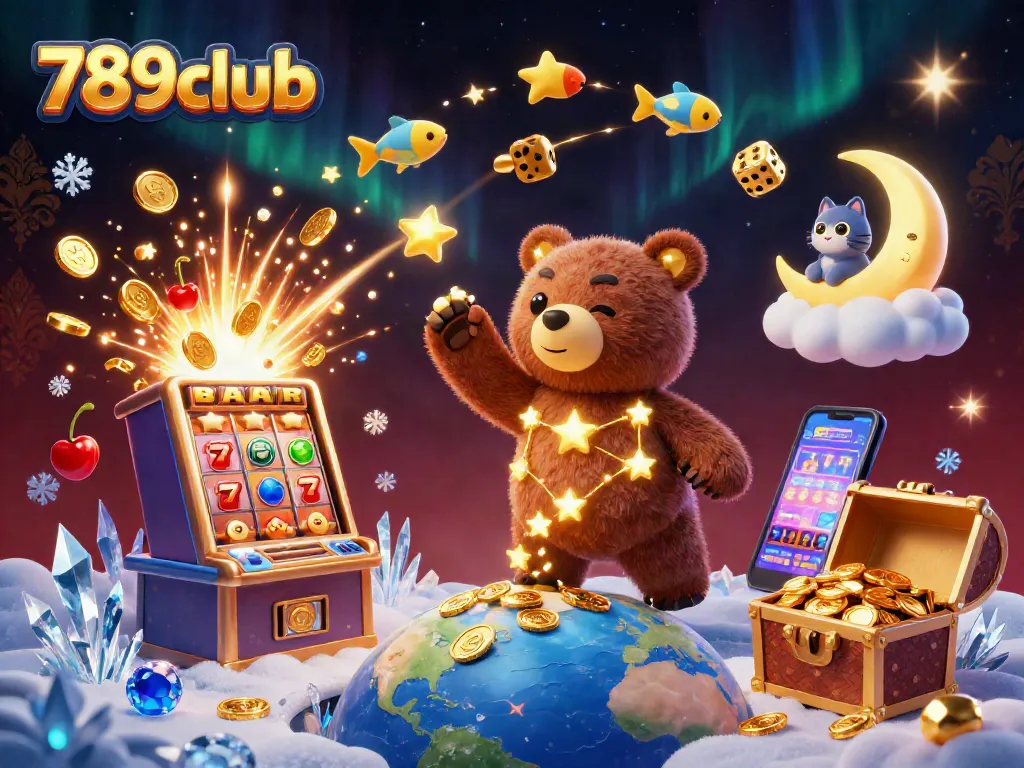Celebrate wins at 789club with a vibrant casino atmosphere illustrated in a dynamic 3D scene.