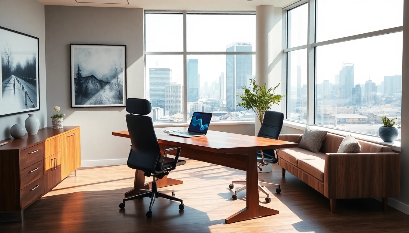 Professioneller Arbeitsplatz für Headhunter Frankfurt mit modernem Design und inspirierender Aussicht.
