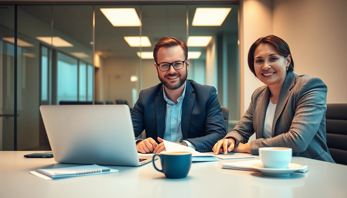 Headhunter Finance berät Klienten in einem professionellen Umfeld mit Laptop und Notizen.