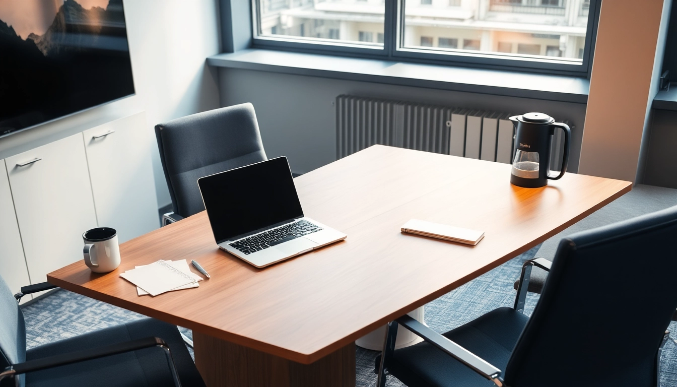 Headhunter Karlsruhe bei der Arbeit in einem eleganten Büro mit Laptop und Notizen.