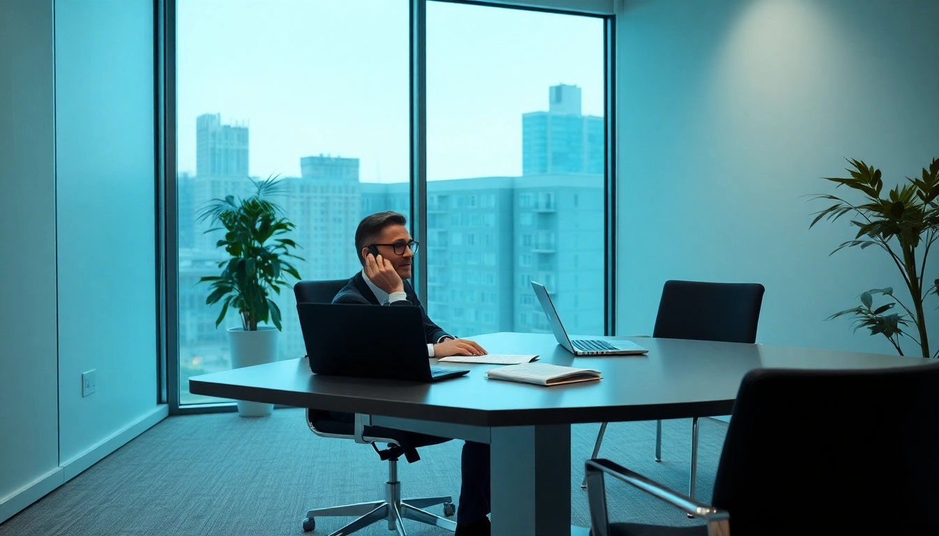Visualisierung eines engagierten Headhunters in Berlin, der mit einem Kandidaten kommuniziert.