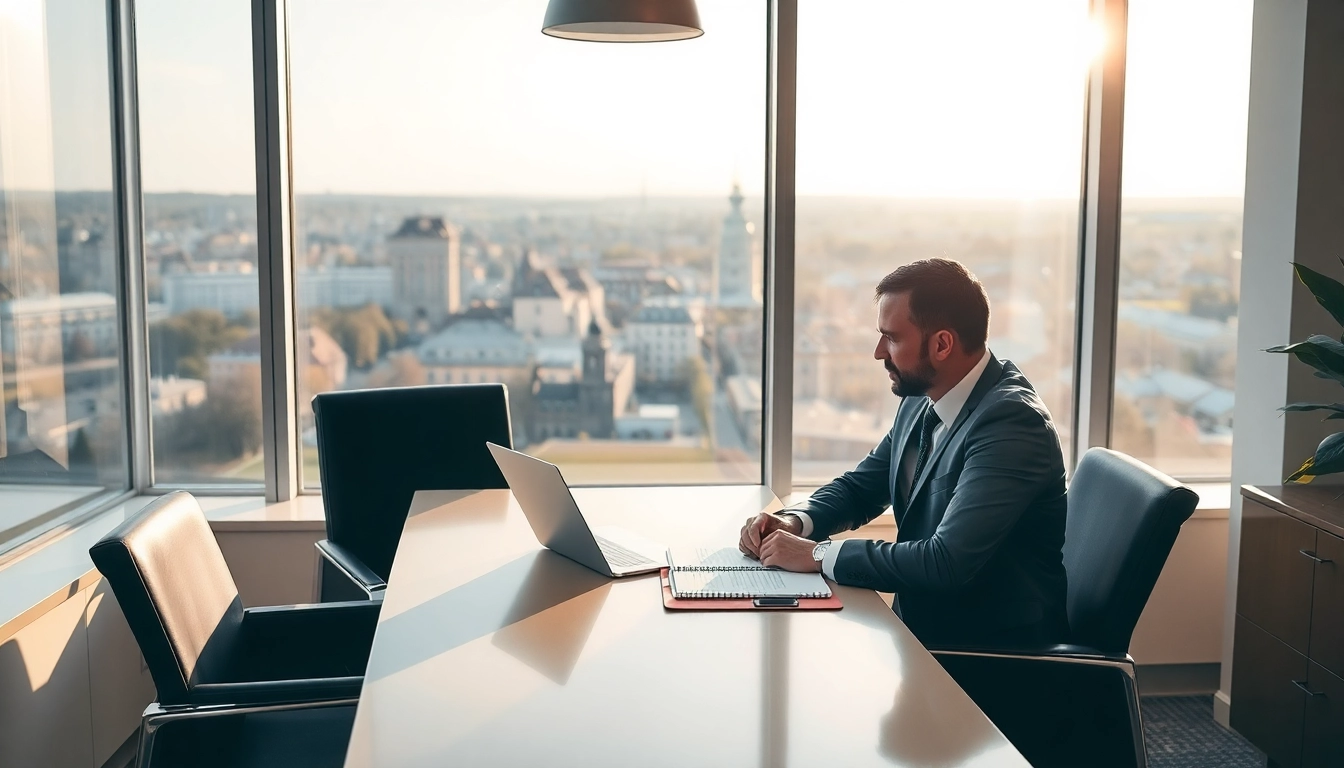 Headhunter Saarbrücken, professionell im modernen Büro, zeigt Engagement und Expertise.