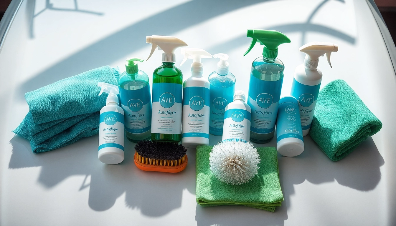 Efficiently showcase an Autopflege Set including premium cleaning products and accessories.