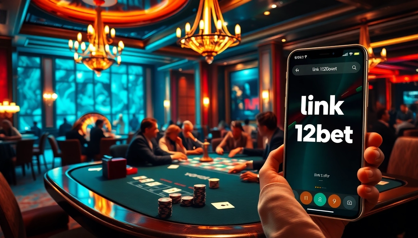 Experience the excitement at 12bet with a dynamic poker scene capturing the thrill of gambling.